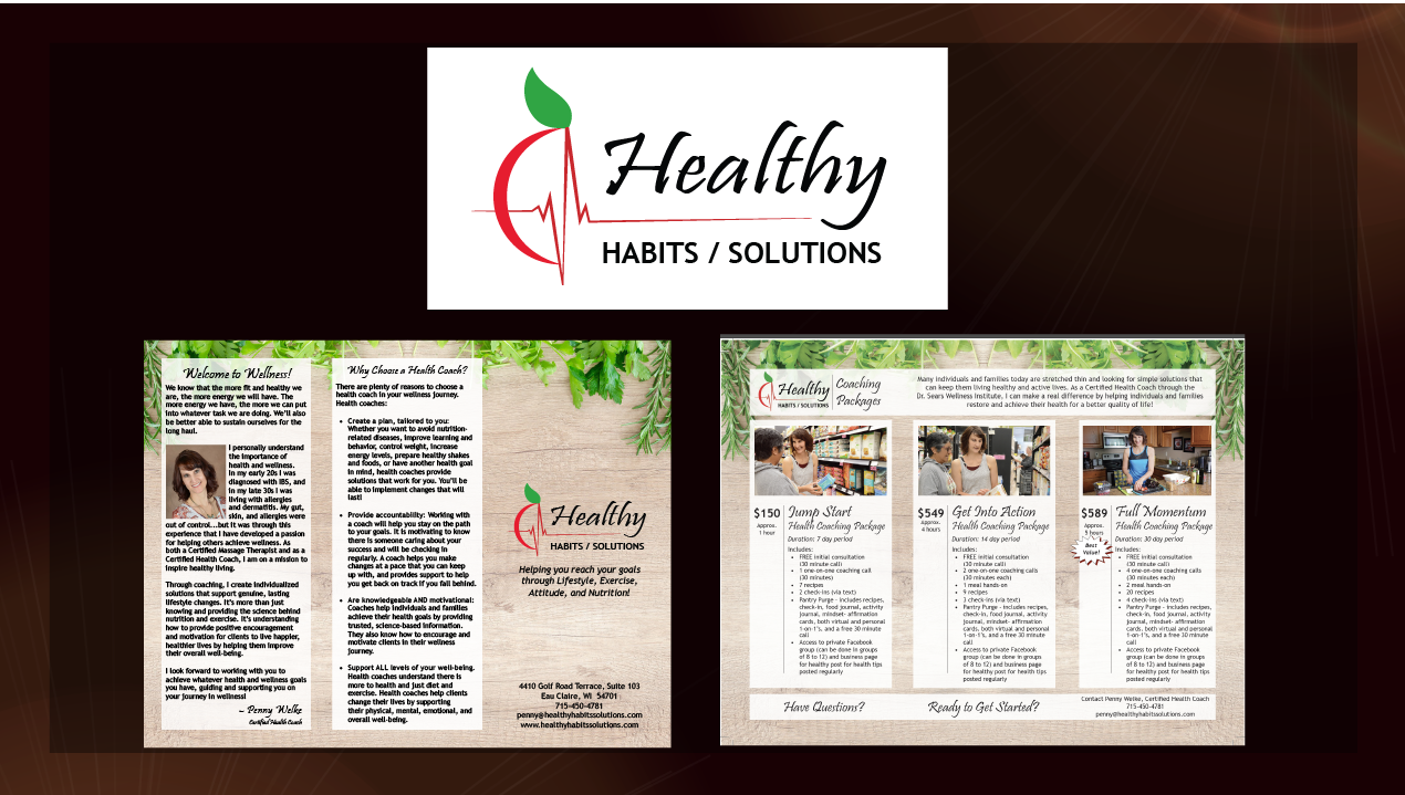 graphic design - Healthy Habits Solutions logo & brochure
